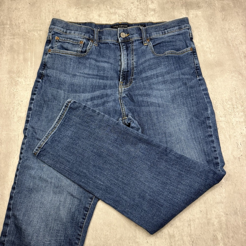 Lucky Brand 410 Athletic Straight Jeans Mens 34x30 Blue Denim Dark Wash